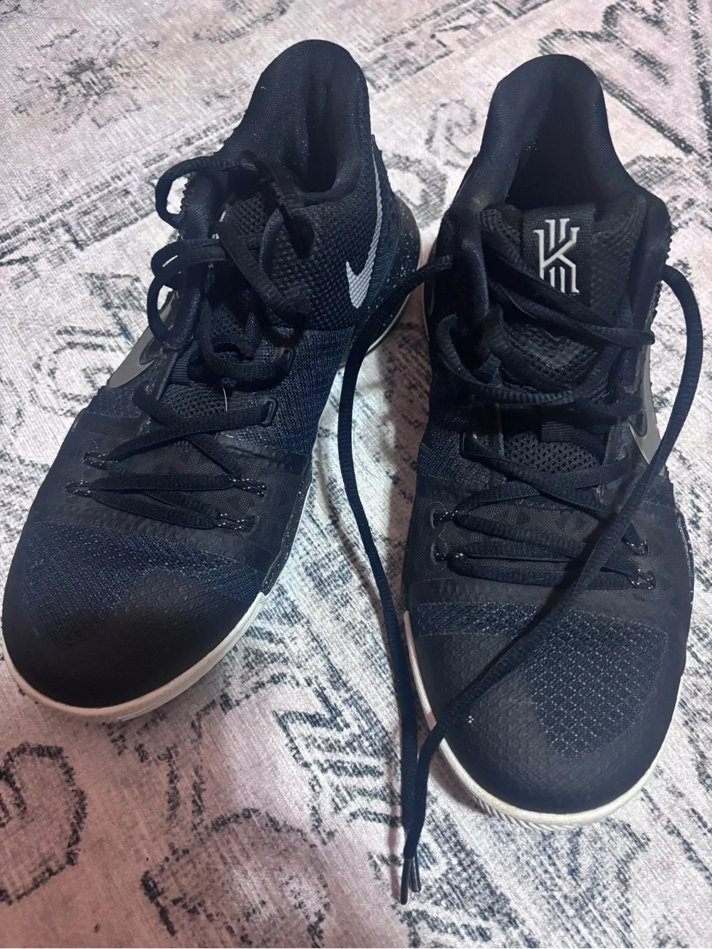 Nike Black Men's Basketball Sneakers with White Swoosh